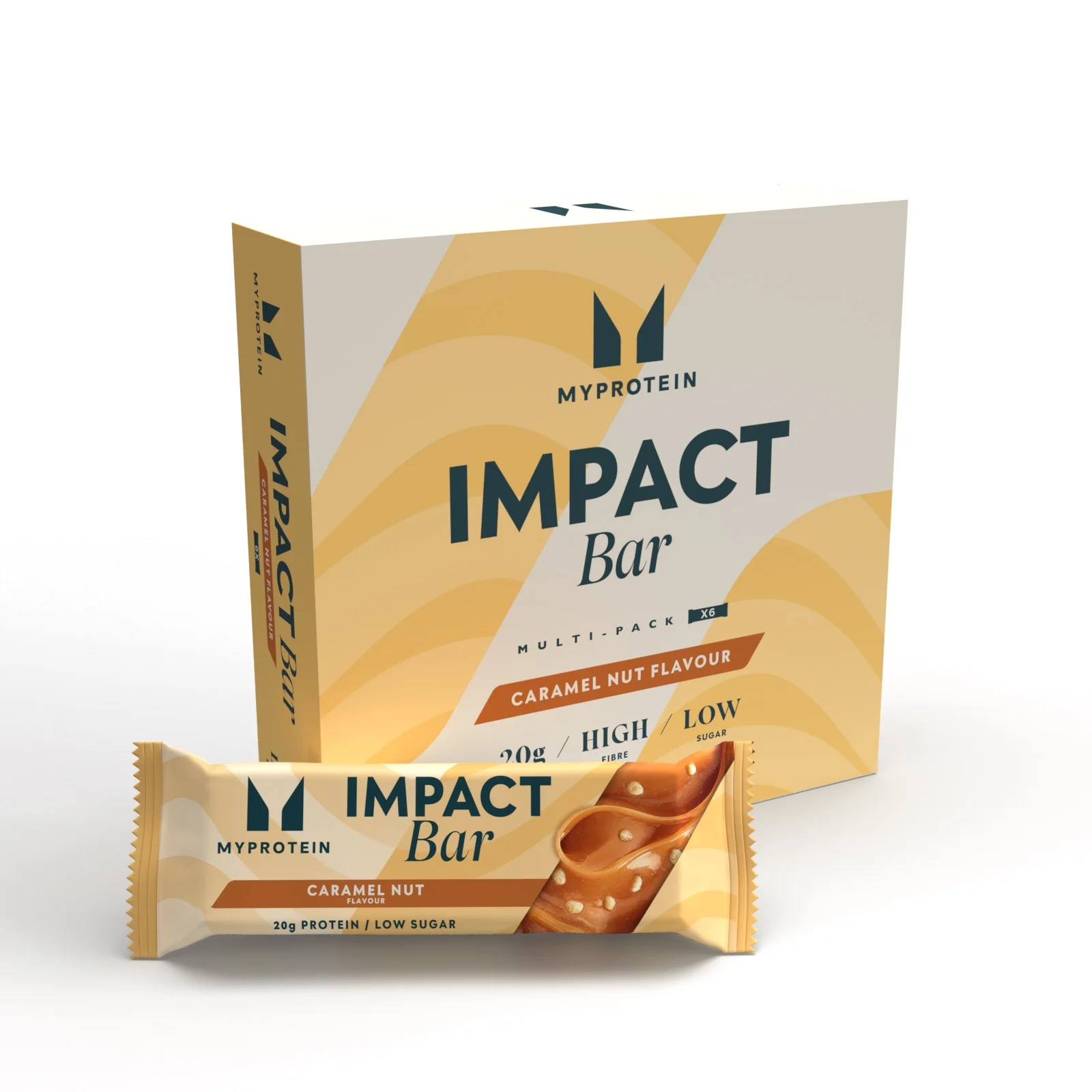 Baton proteic Impact - 6 x 64g - Nuci si Caramel Imagine 1