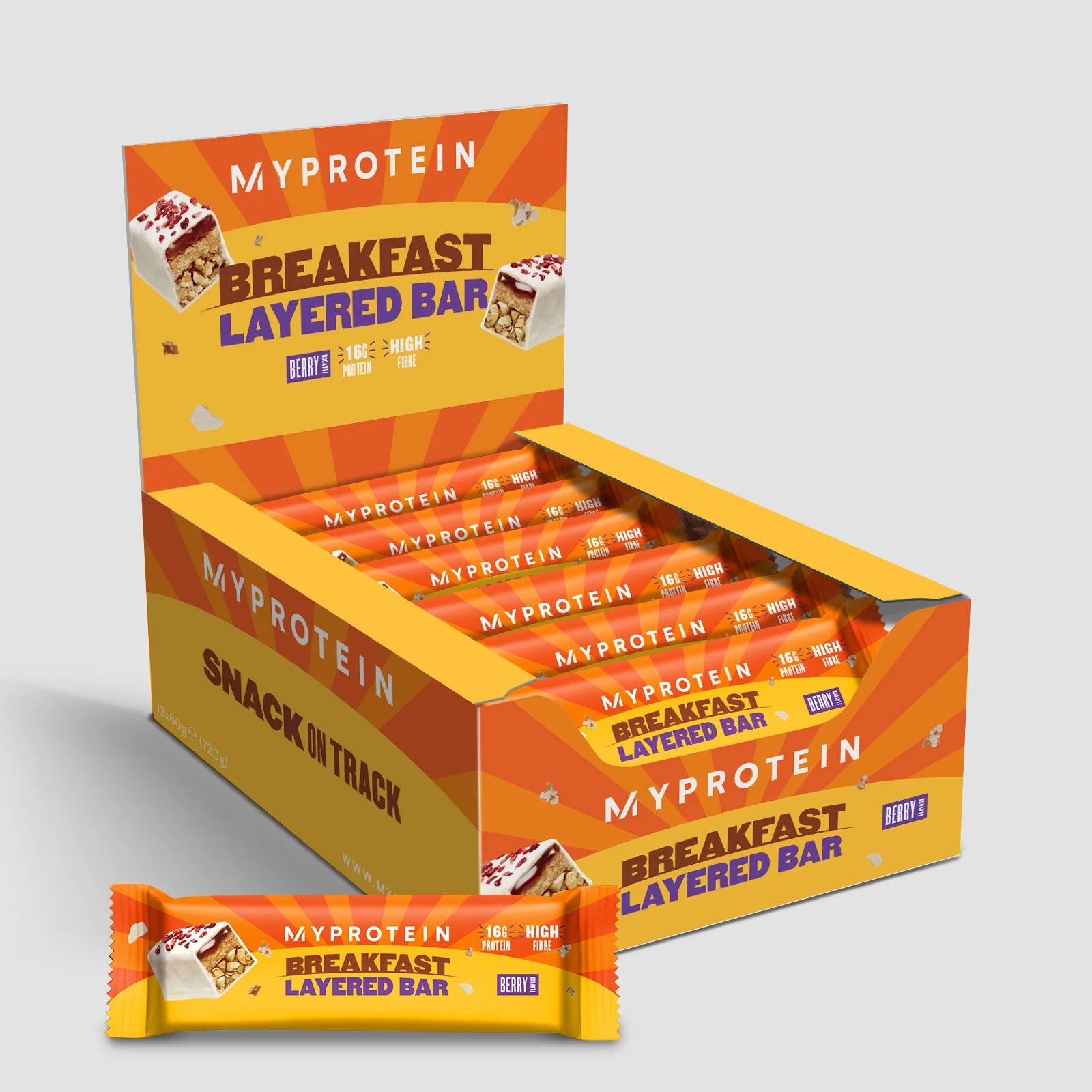 Baton în straturi pentru micul dejun - 12x60g - Fructe de padure Imagine 1