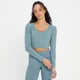 Topul Power Power Open Back Crop Top pentru femei MP - Pebble Blue