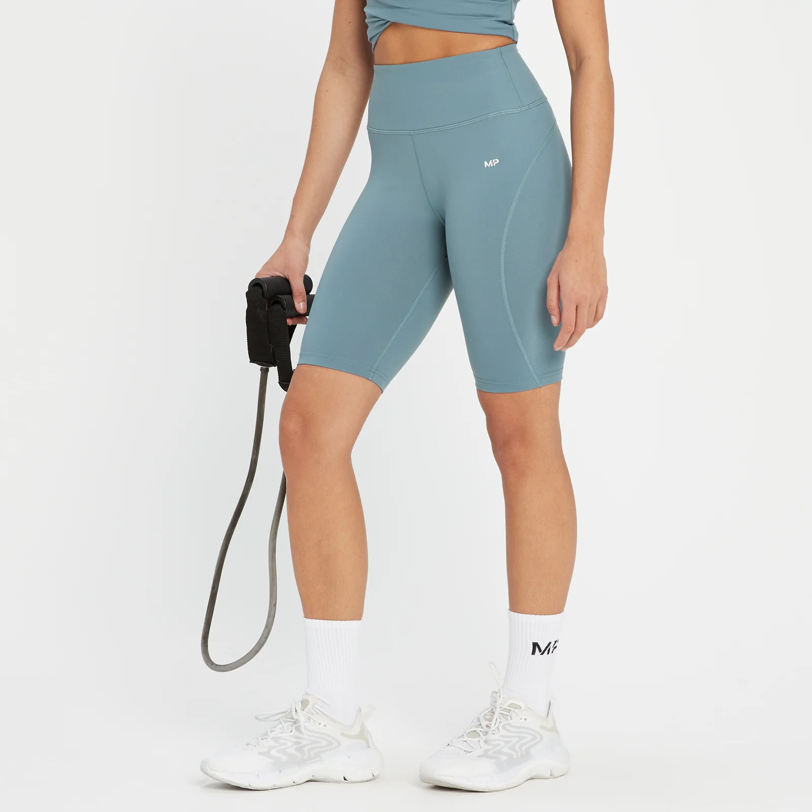 Pantaloni scurți de ciclism MP Power pentru femei - Pebble Blue - XXS Imagine 1
