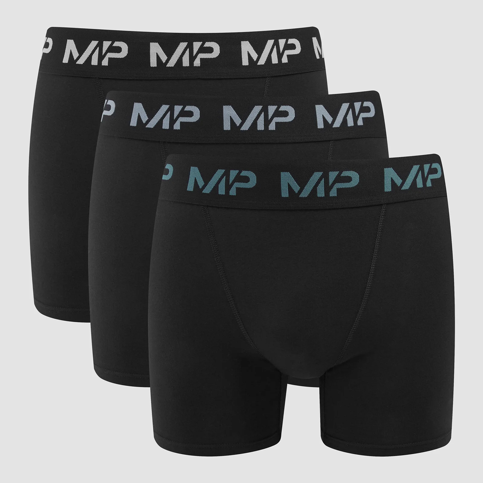 Boxeri cu siglă colorată MP pentru bărbați (pachet de 3) Negru/Albastru fumuriu/Pebble Blue/Gri întunecat - XXS Imagine 1