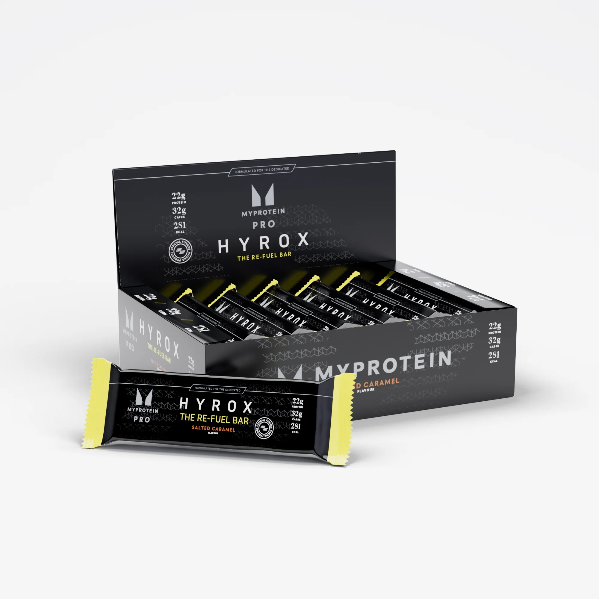THE Re-Fuel Bar: Ediția HYROX - 12 x 80g - Caramel sarat Imagine 1