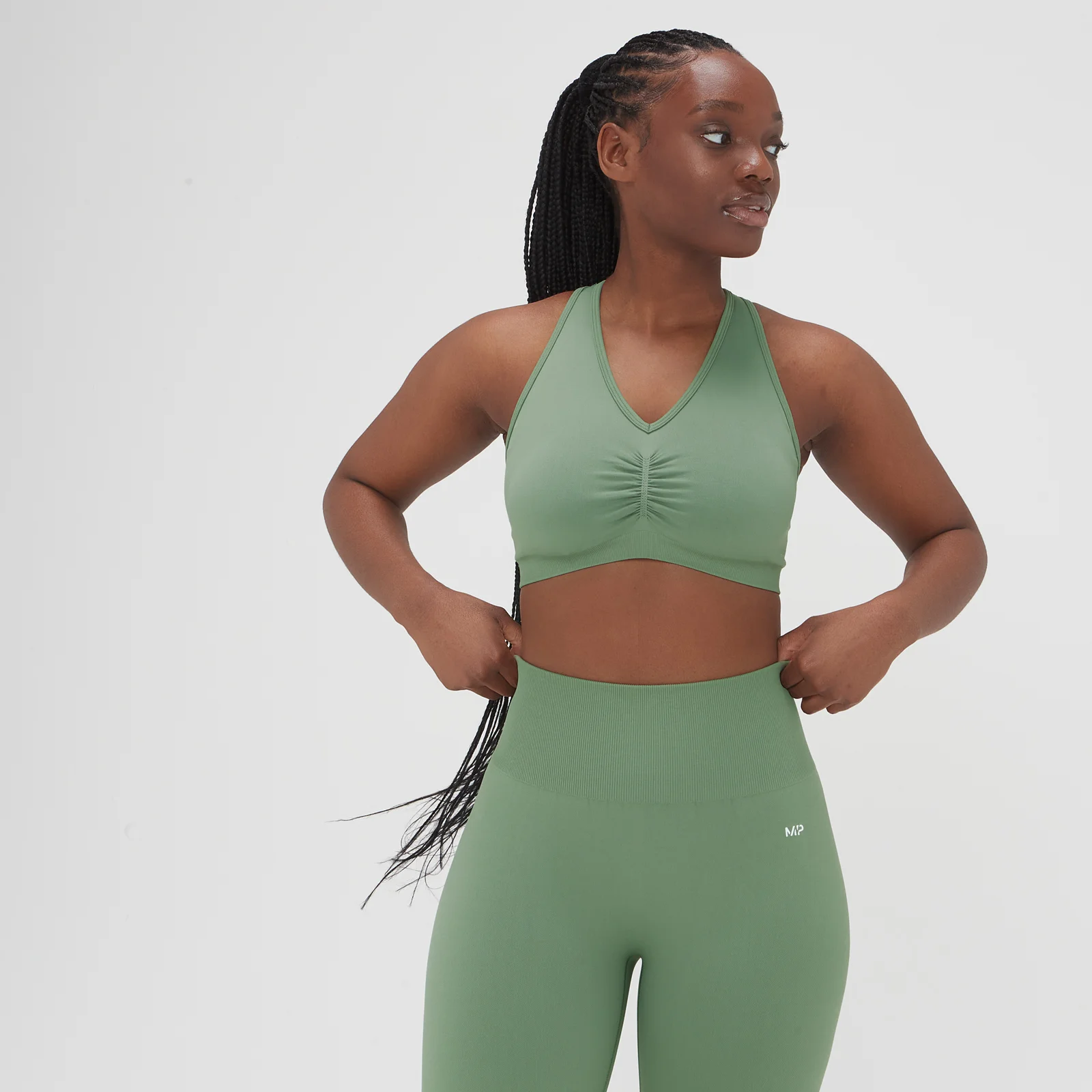 Bustieră fără cusături MP Washed pentru femei - Washed Jade - XS Imagine 1