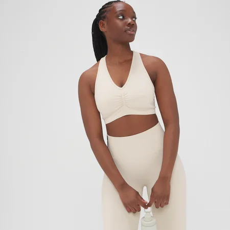 Bustieră fără cusături MP Washed pentru femei - Ecru