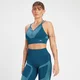 Bustieră sport fără cusături MP Impact Scrunch pentru femei - Teal Blue