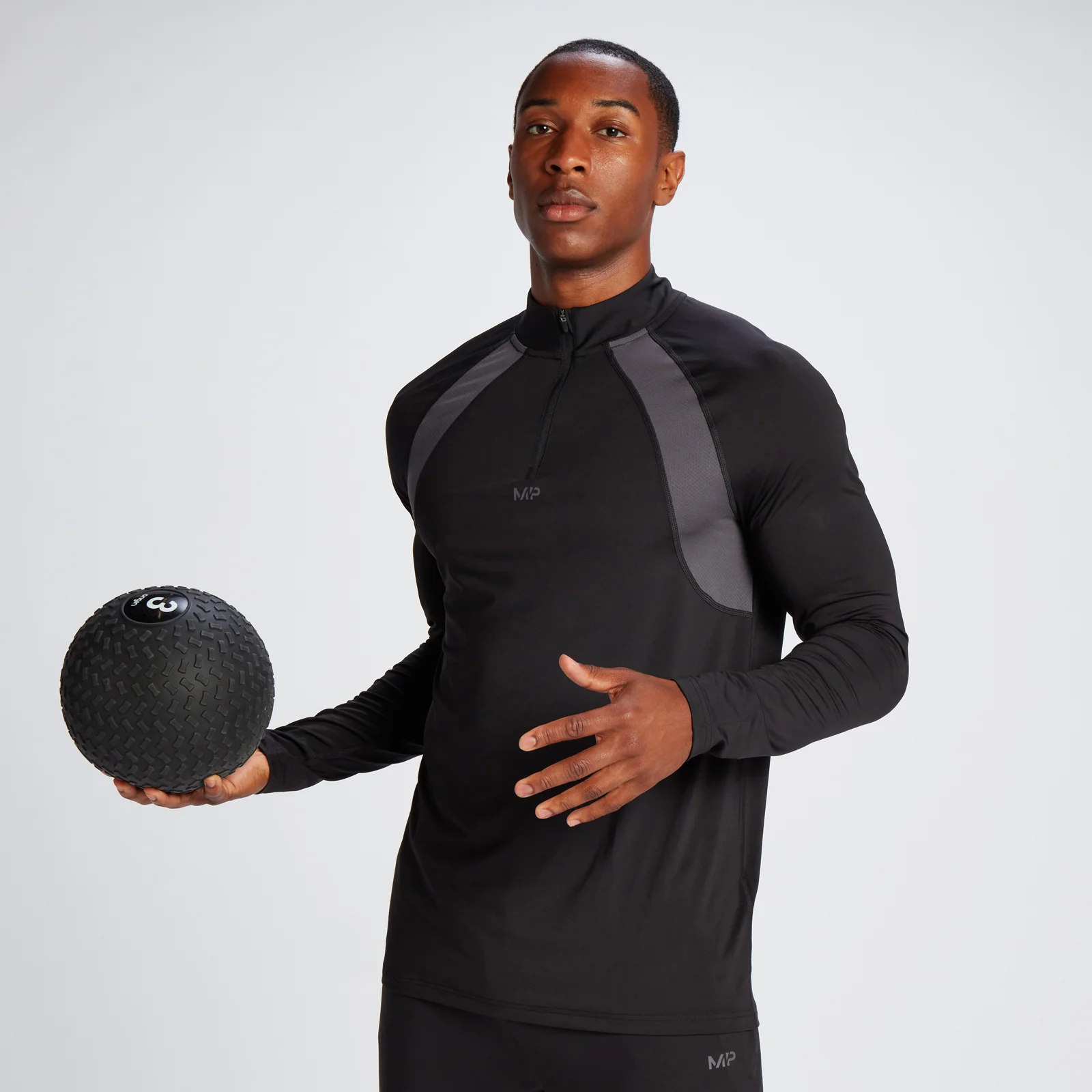 Bluză cu fermoar 1/4 MP Tempo pentru bărbați - Negru - XXS Imagine 1