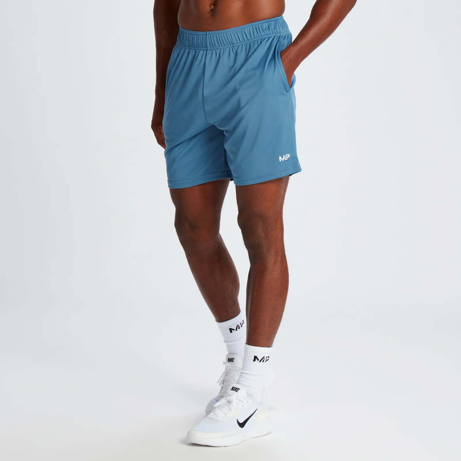 Pantaloni scurți ușori de antrenament din tricot MP pentru bărbați - Graphite Blue - XS Imagine 1