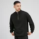Bluză cu fermoar 1/4 MP Rest Day pentru bărbați - Negru