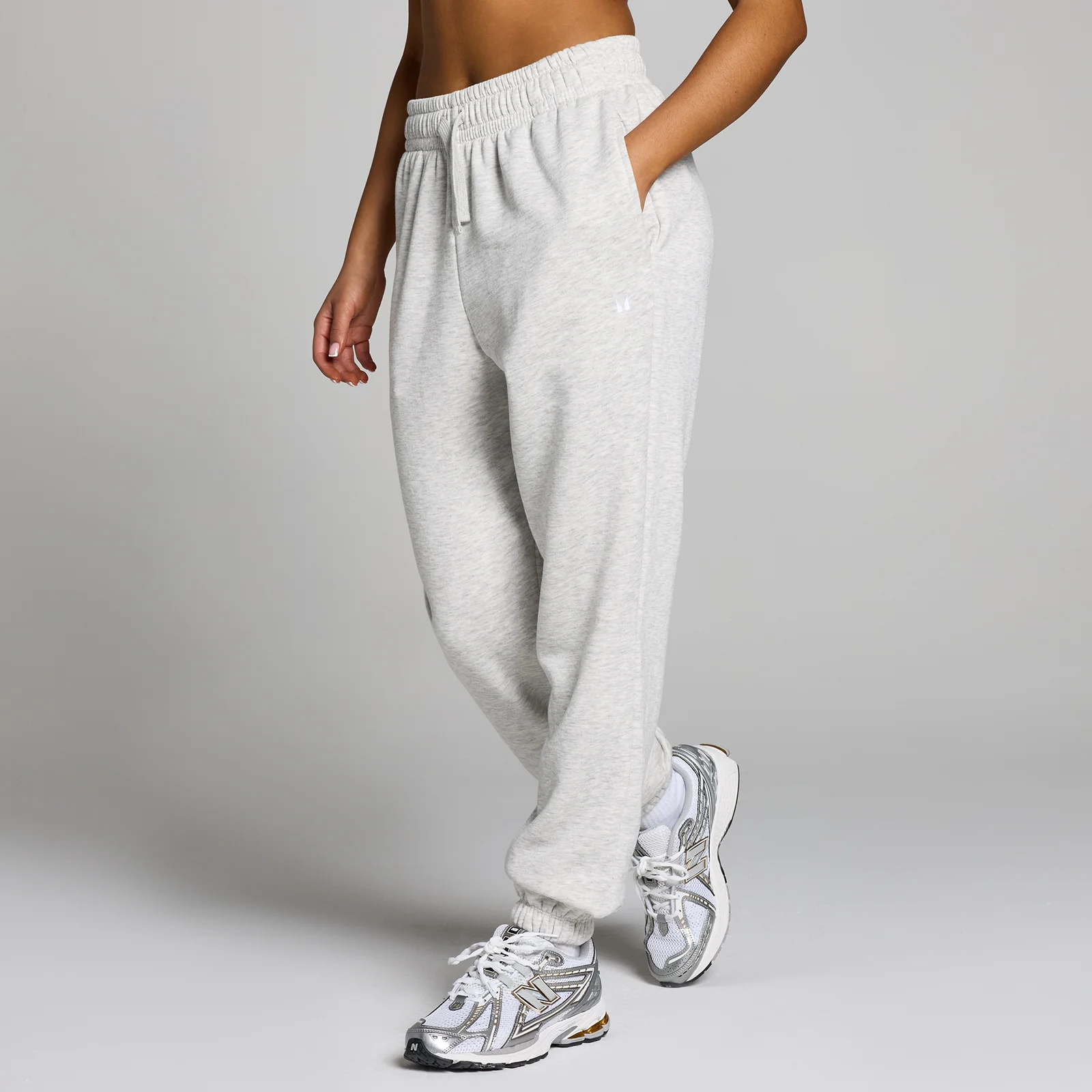 Pantaloni tip jogger MP Basics pentru femei - Light Grey Marl - S Imagine 1