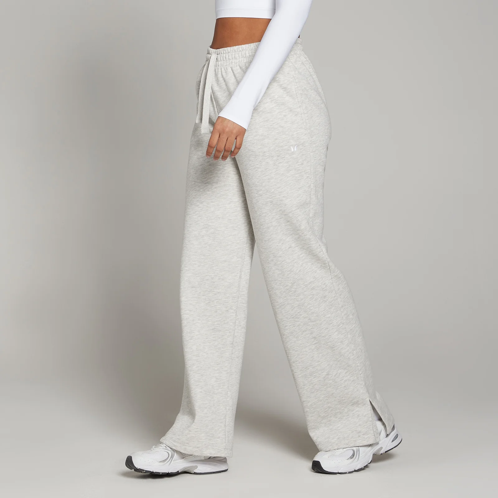 Pantaloni tip jogger croială dreaptă MP Basics pentru femei - Light Grey Marl - S Imagine 1