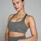 Bustieră sport fără cusături MP Tempo Ultra Geometric pentru femei - Carbon