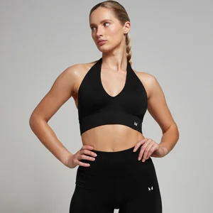 Bustieră cu guler înalt MP Tempo Seamless pentru femei - Negru - Size S