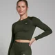 Bluză mulată cu mânecă lungă MP Shape Seamless pentru femei - Forest Green