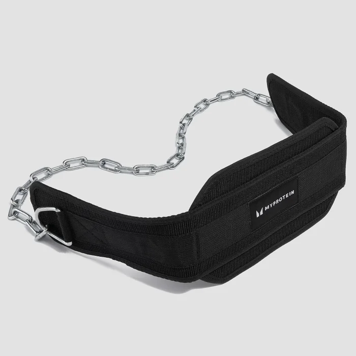 Centură pentru flotări la paralele din nailon Myprotein - Negru