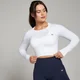 Top decupat cu mânecă lungă MP Shape Seamless pentru femei - Alb