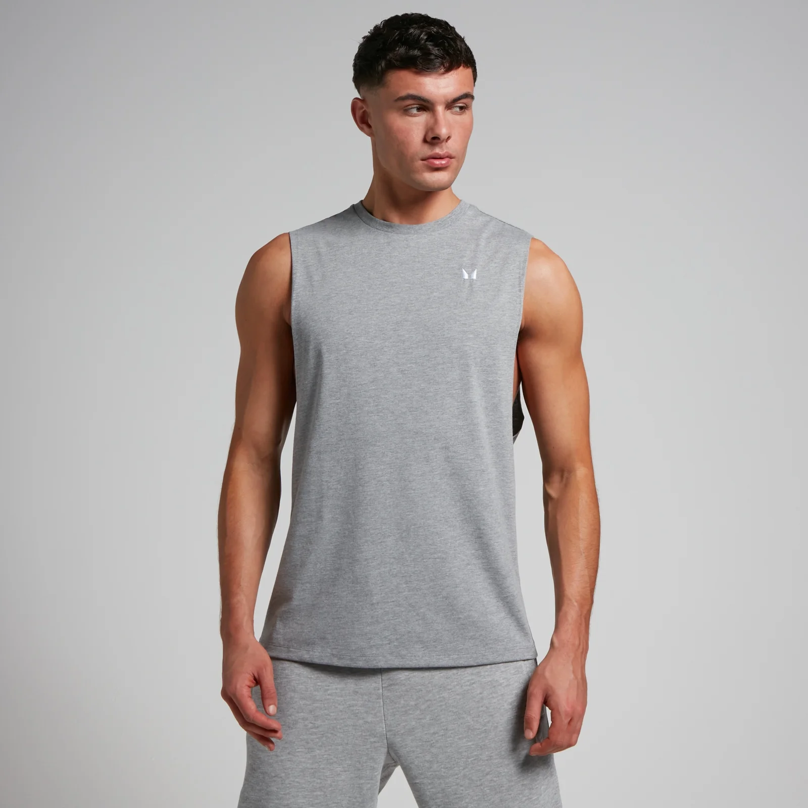 Maiou cu mâneci decupate MP Rest Day pentru bărbați - Grey Marl - XS Imagine 1
