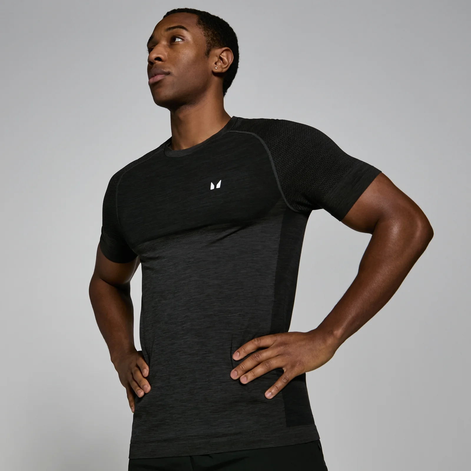 Tricou cu mânecă scurtă MP Seamless pentru bărbați - Black Marl - XS Imagine 1