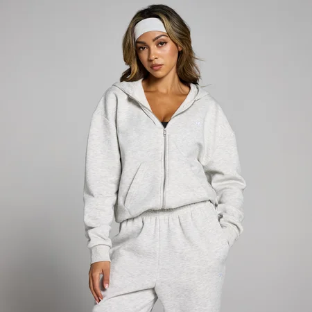 Hanorac cu fermoar MP Basics pentru femei - Light Grey Marl