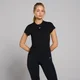 Tricou mulat cu mânecă scurtă MP Basics pentru femei - Negru