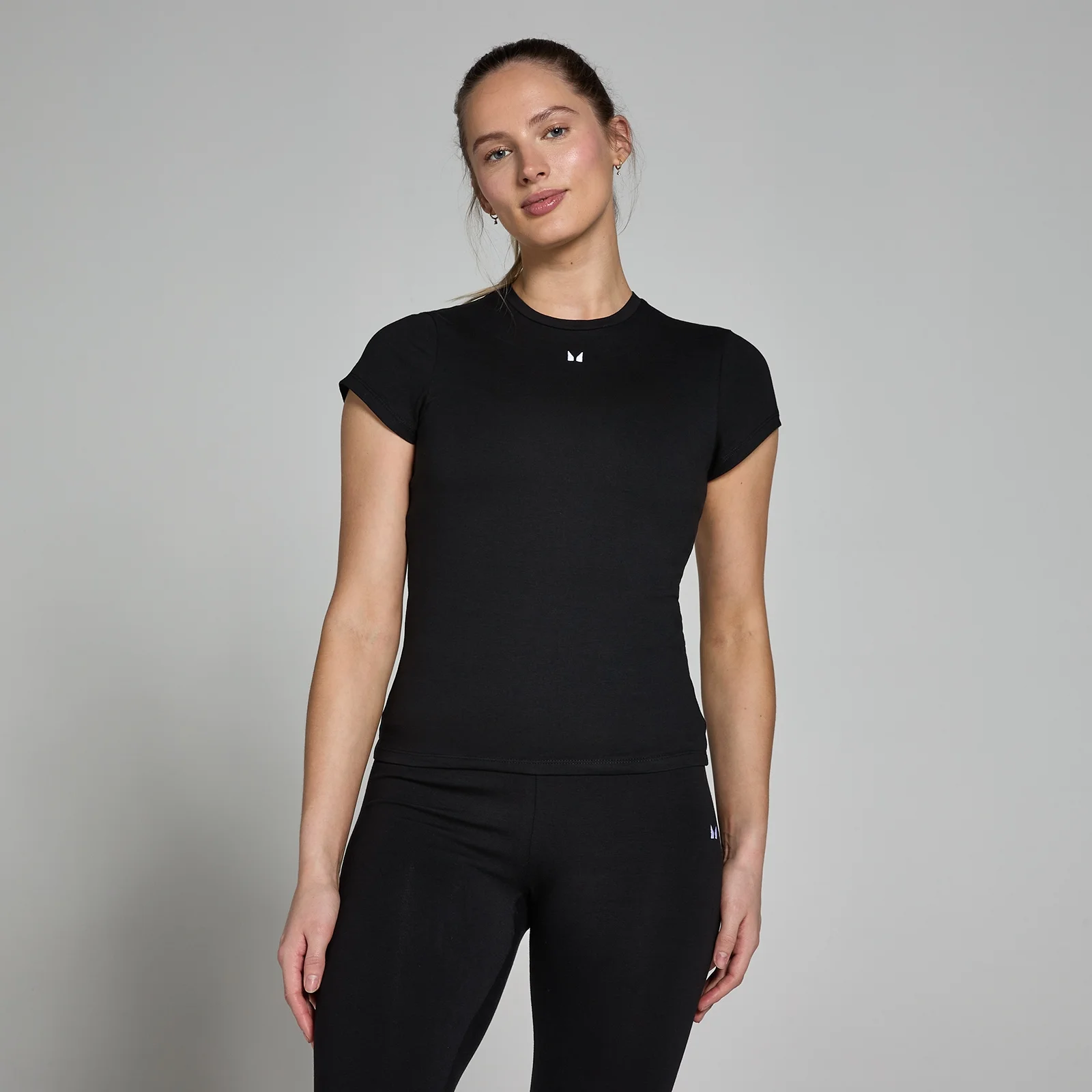 Tricou mulat cu mânecă scurtă MP Basics pentru femei - Negru - XXS Imagine 1