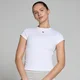 Tricou mulat cu mânecă scurtă MP Basics pentru femei - Alb