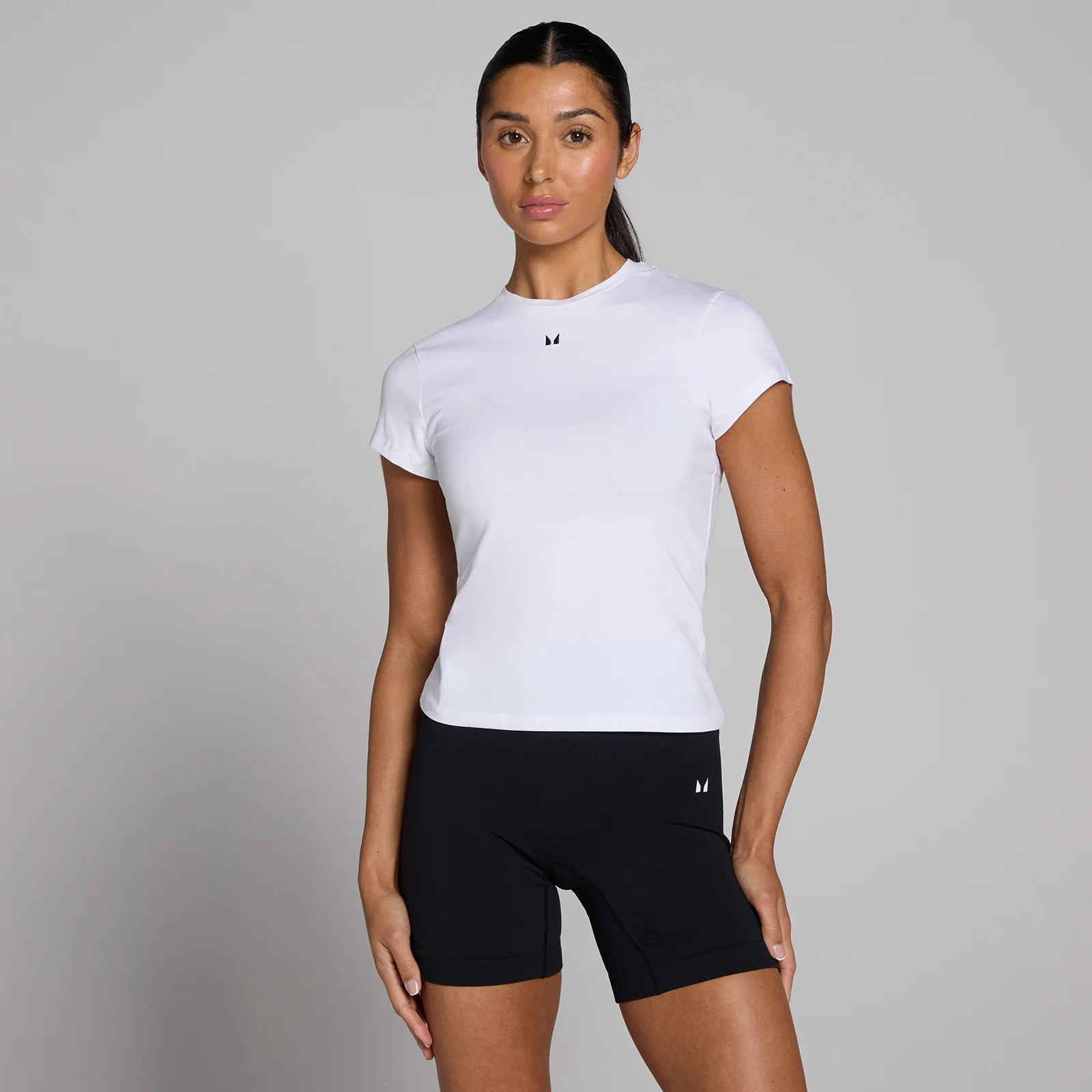 Tricou mulat cu mânecă scurtă MP Basics pentru femei - Alb - XS Imagine 1
