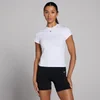 Tricou mulat cu mânecă scurtă MP Basics pentru femei - Alb