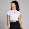 Tricou mulat decupat cu mânecă scurtă MP Basics pentru femei - Alb