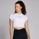 Tricou mulat decupat cu mânecă scurtă MP Basics pentru femei - Alb