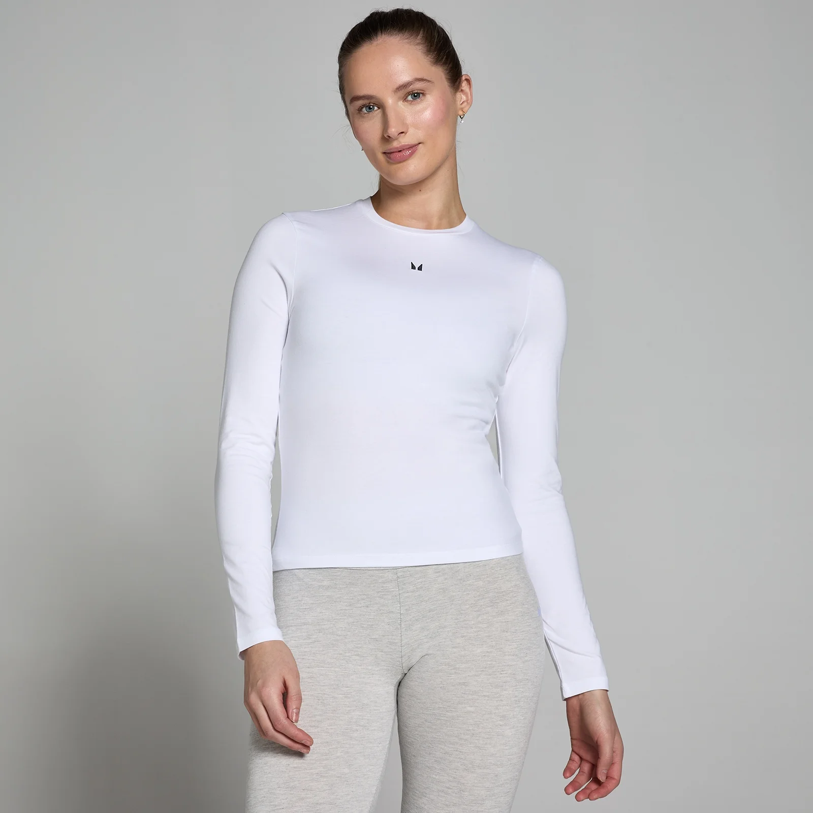 Tricou mulat cu mânecă lungă MP Basics pentru femei - Alb - XXS Imagine 1