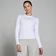 Tricou mulat cu mânecă lungă MP Basics pentru femei - Alb