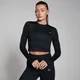 Tricou mulat decupat cu mânecă lungă MP Training pentru femei - Negru