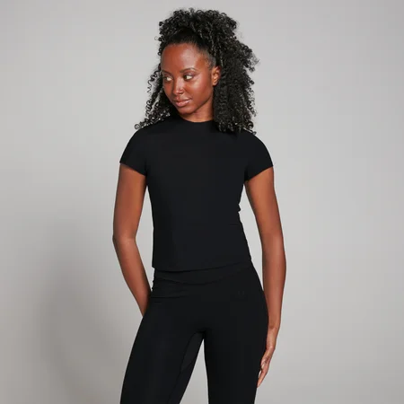 Tricou mulat cu mânecă scurtă MP Tempo pentru femei - Negru