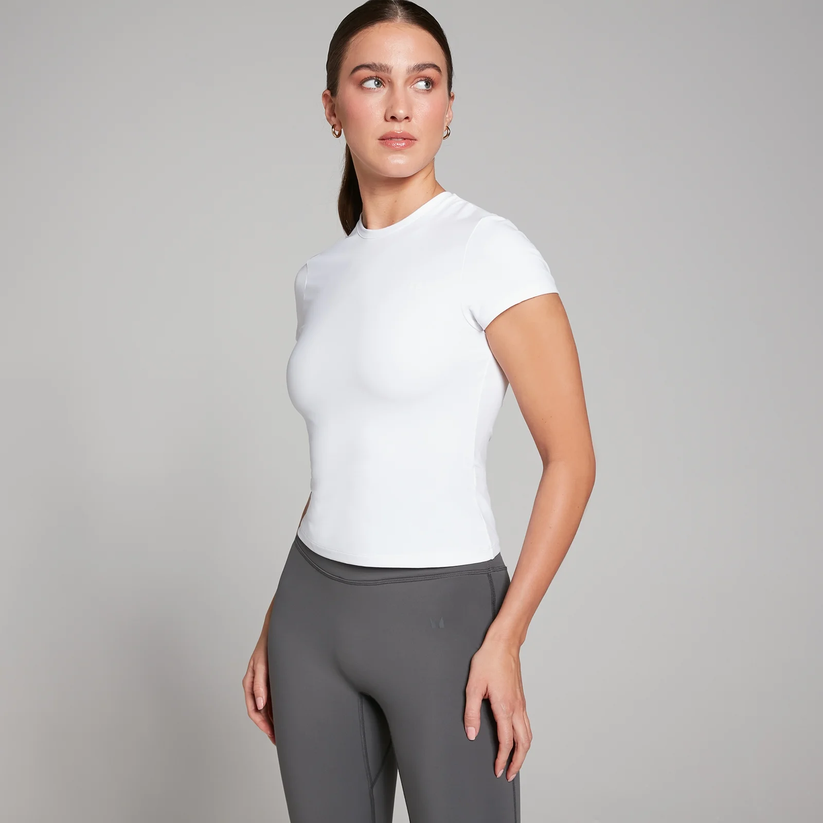 Tricou mulat cu mânecă scurtă MP Tempo pentru femei - Alb - S Imagine 1