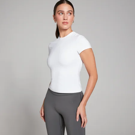 Tricou mulat cu mânecă scurtă MP Tempo pentru femei - Alb