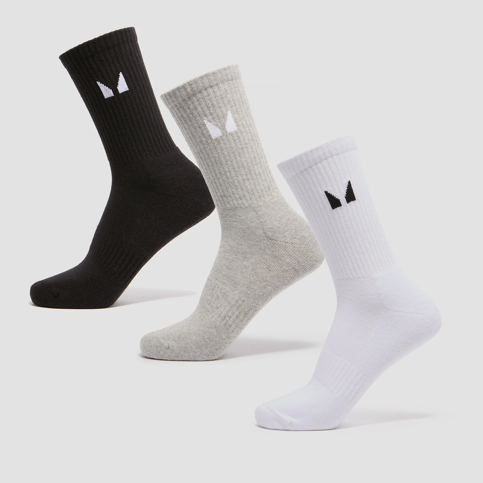 Șosete clasice unisex MP (pachet de 3) - Alb/Negru/Grey Marl - UK 6-8 Imagine 1