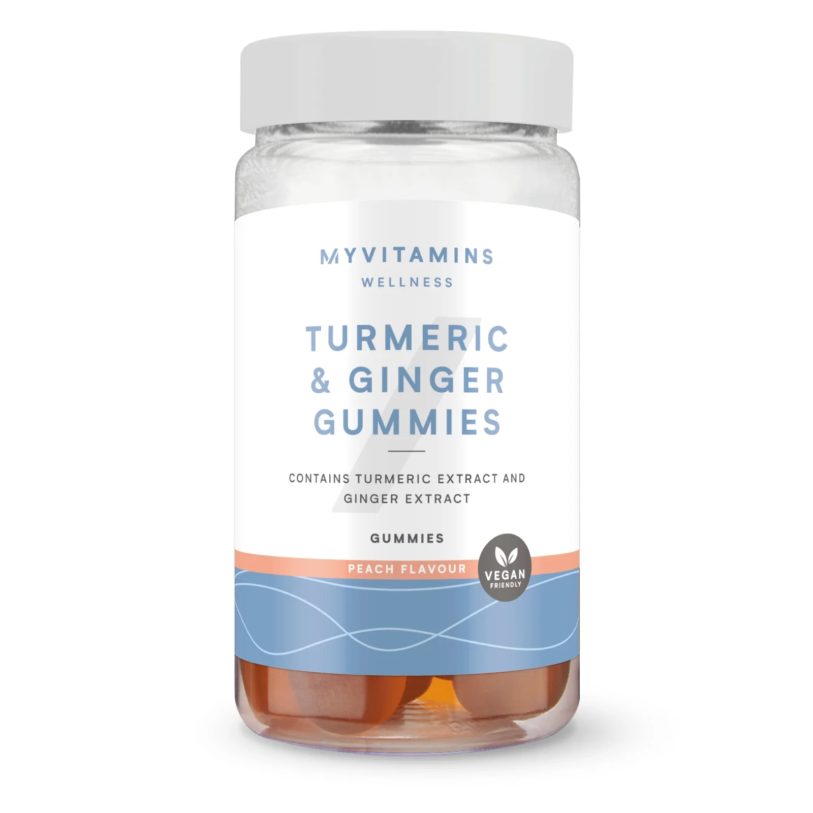 Myvitamins Turmeric & Ginger Gummies - 60GUMMIES, 30servings - Peach Imagine 1