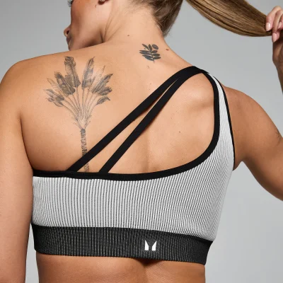 Bustieră striată fără cusături MP Contrast pentru femei - Negru/Gri - XL Imagine 6