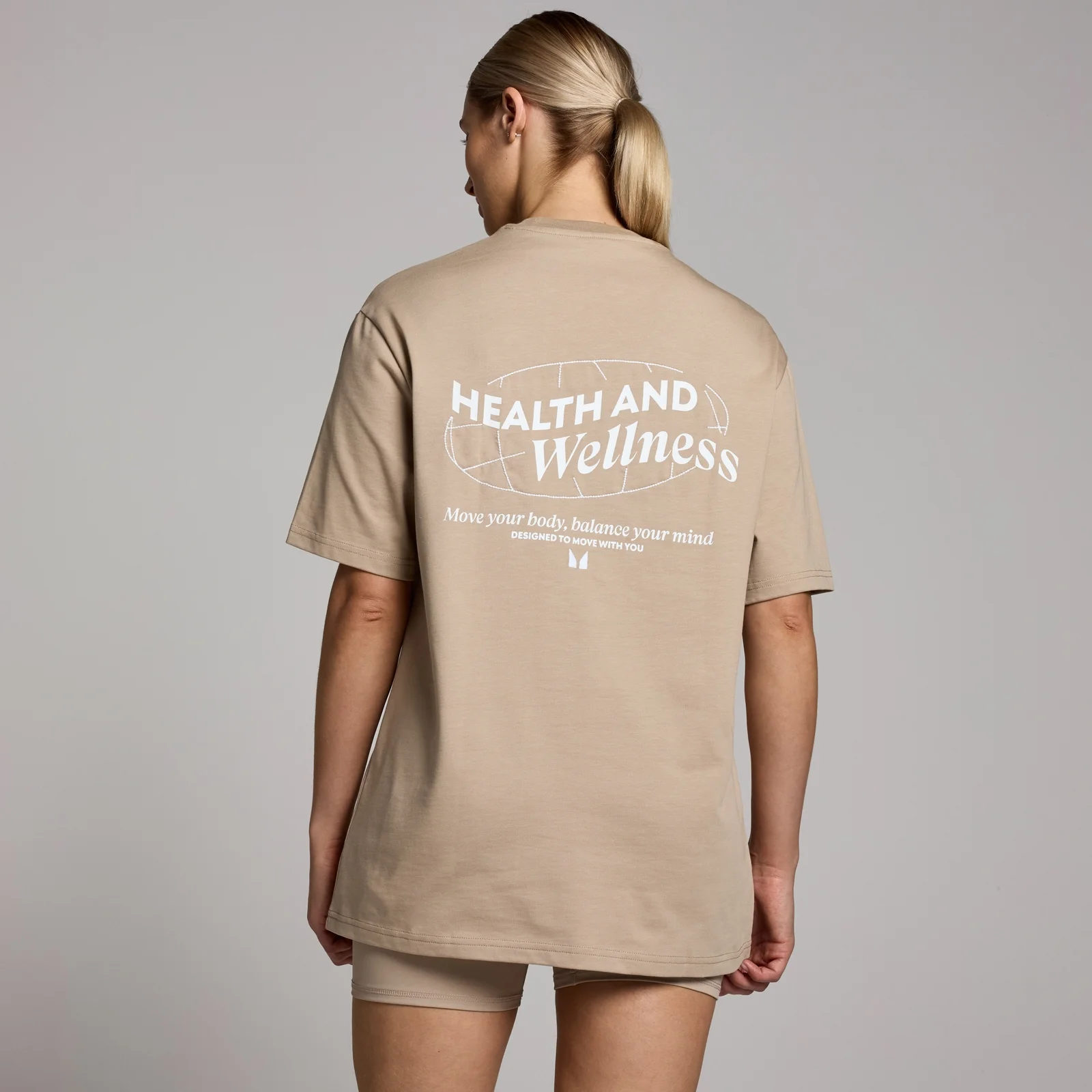 Tricou supradimensionat cu imprimeu pentru femei MP Health & Wellness - Cașmir - S-M Imagine 1
