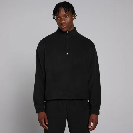 Bluză cu fermoar 1/4 MP Fleece pentru bărbați - Negru