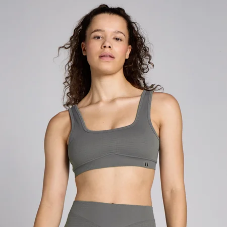 Bustieră MP Lifestyle Waffle Seamless pentru femei - Gunmetal