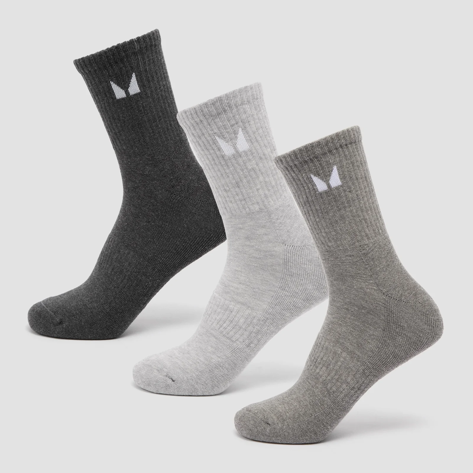 MP Unisex Crew Socks (3 Pack) - Grey - UK 6-8 Imagine 1