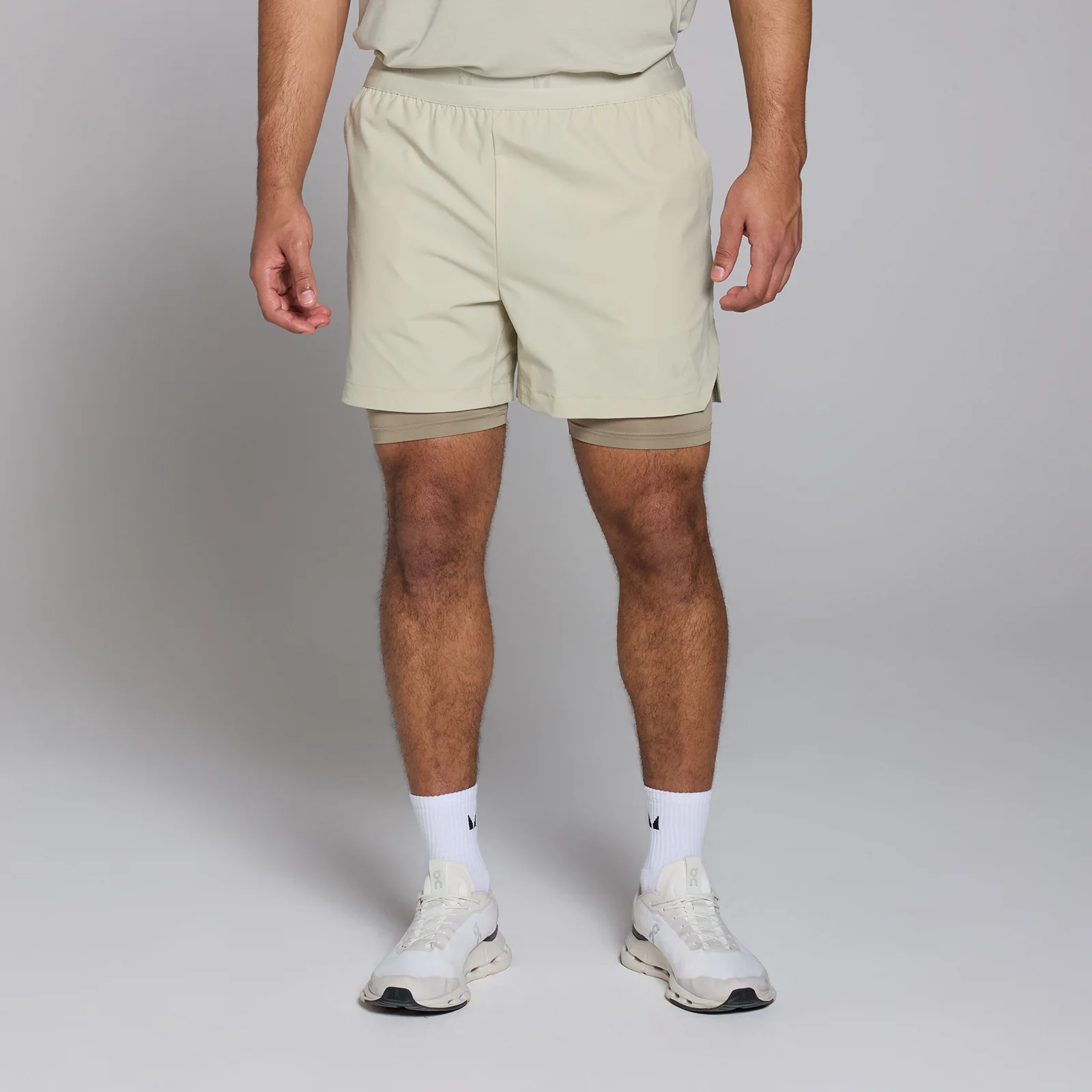 Pantaloni scurți MP Tempo Graphic 2 în 1 pentru bărbați - Gri deschis - XS Imagine 1