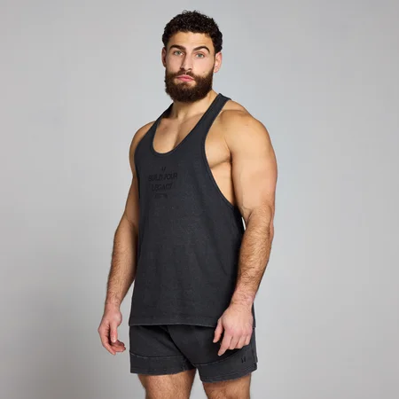 Maiou stringer MP Origin Washed Graphic pentru bărbați - Negru prespălat