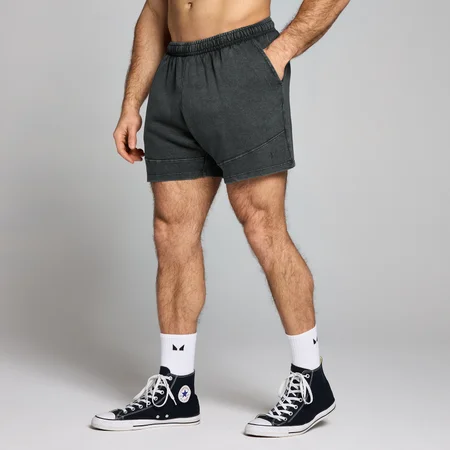 Pantaloni scurți de trening MP Origin Washed Graphic pentru bărbați - Negru prespălat