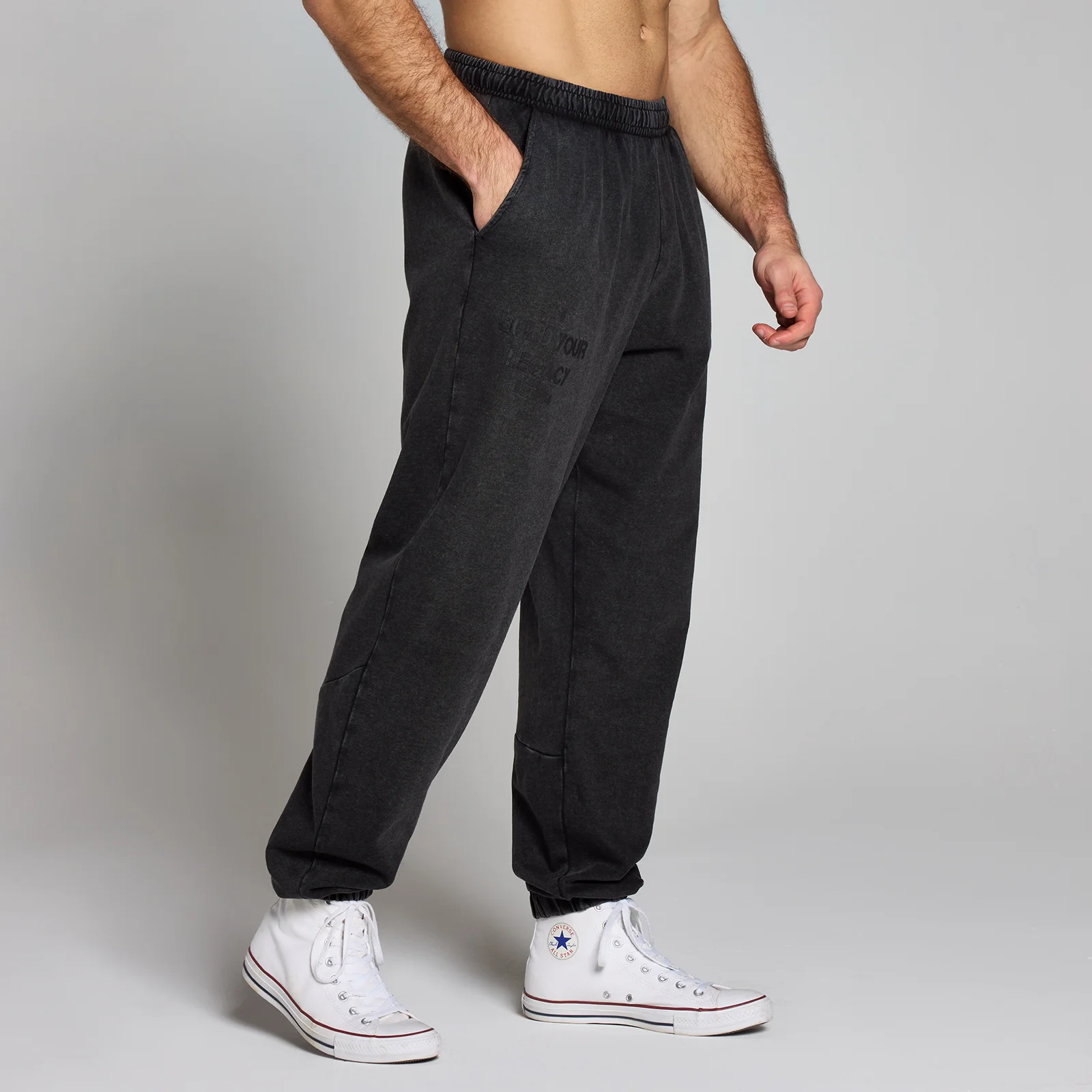 Pantaloni tip jogger MP Origin Washed Graphic pentru bărbați - Negru prespălat - XS Imagine 1