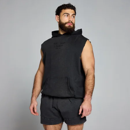 Hanorac fără mâneci MP Origin Washed Graphic - Negru prespălat