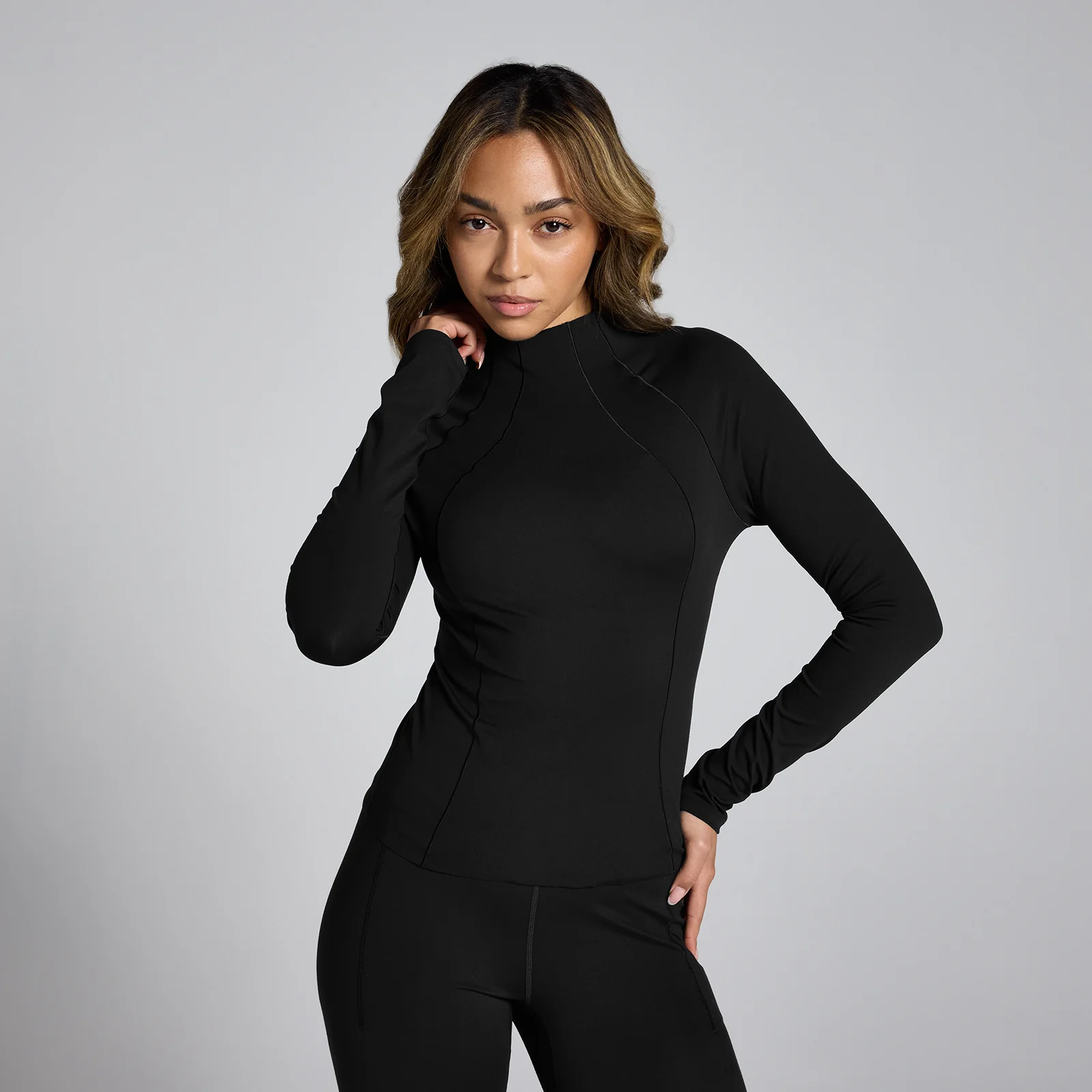 Top transparent cu guler înalt MP Lifestyle pentru femei - Negru - XS Imagine 1