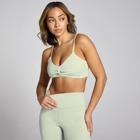 Bustieră sport cu detaliu răsucit în față MP Lifestyle pentru femei - Mineral Green