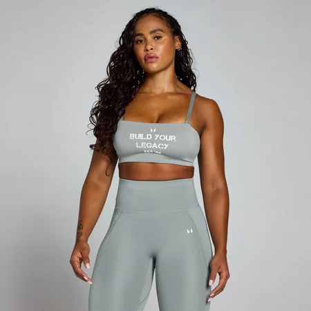 Bustieră sport MP Origin Graphic Training pentru femei - Fossil Grey